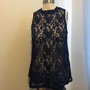 Navy lace top